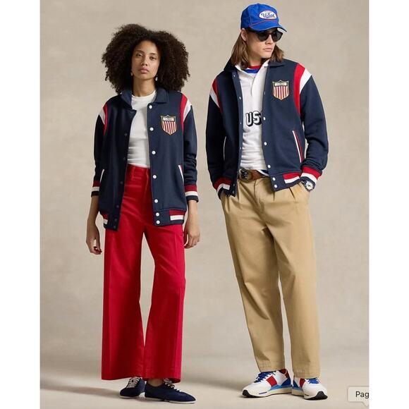 NEW Polo Ralph Lauren x Team USA Fleece Baseball Jacket Size XXL Olympics - Picture 14 of 16